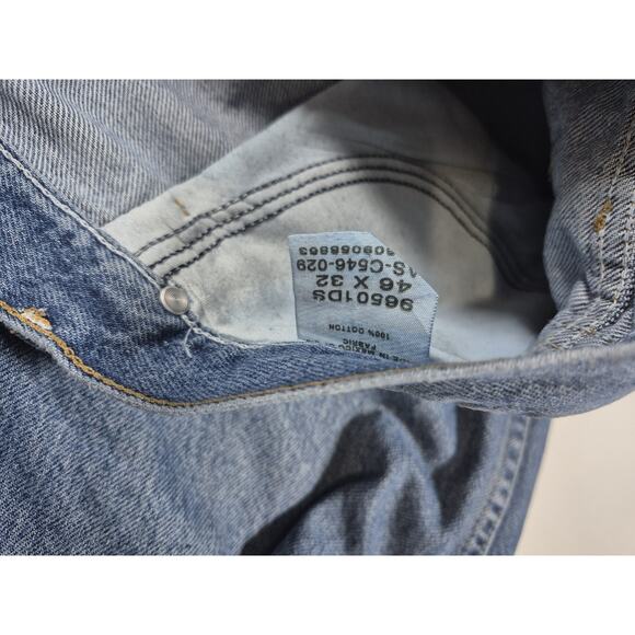 Wrangler Jeans Mens 46x32 Blue Denim Comfort Fit Straight Leg Premium Quality - Picture 6 of 7